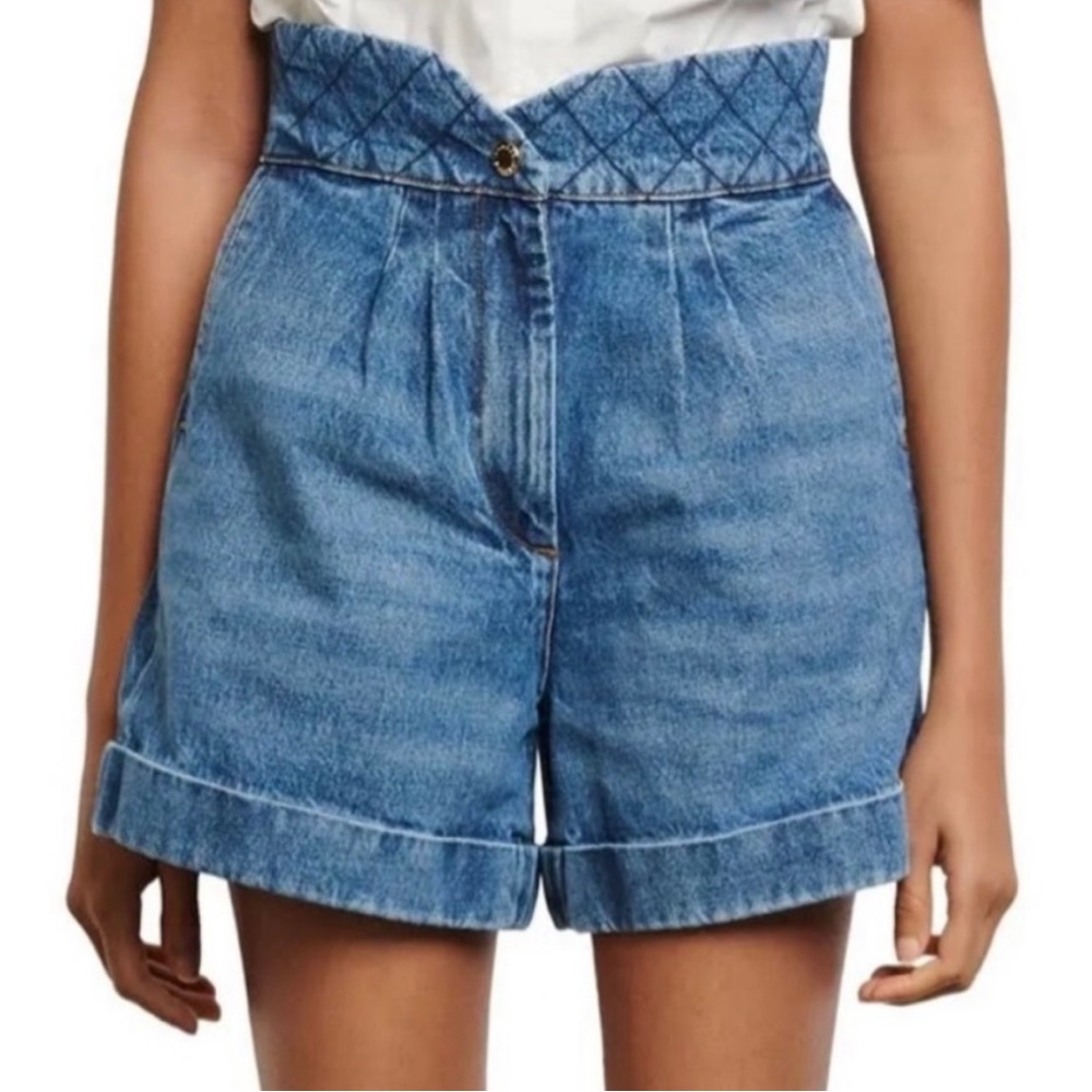 Sandro Ness High Rise Denim Shorts